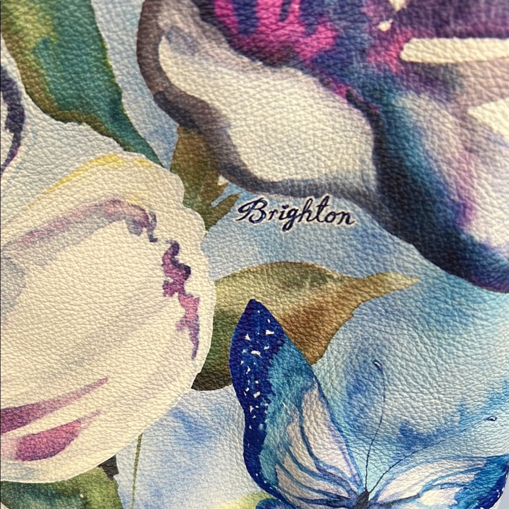 Brighton Blue and White Floral Butterfly Tote - Picture 2 of 13